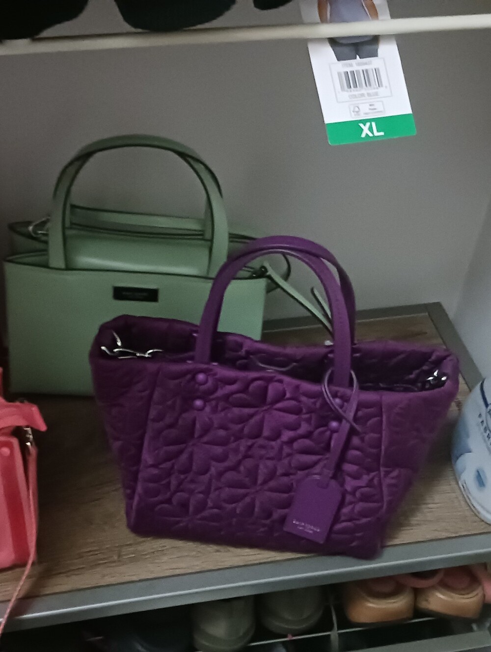 Kate Spade Tilly Quilted Flower Purple Nylon Crossbody Mini Tote kip - Picture 7 of 9